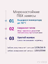 Силиконовые шторы, ламель морозостойкая 4x400мм, 0,5м